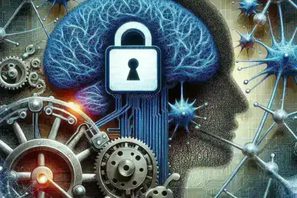 "Ilustrasi menunjukkan peran penting perusahaan AI sebagai infrastruktur untuk privasi, dalam konteks regulasi Uni Eropa tentang teknologi dan perlindungan data."
