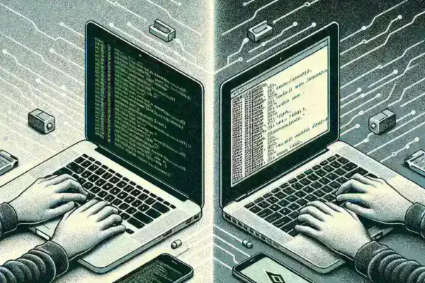 "Ilustrasi cara menggunakan terminal di macOS dan Linux dengan tampilan antarmuka pengguna, menampilkan berbagai perintah dan fungsi terminal untuk pemula."