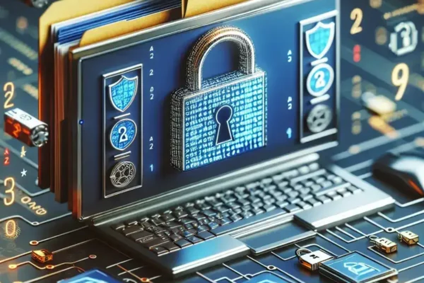 "Ilustrasi cara enkripsi file dan folder di komputer, menampilkan langkah-langkah pengamanan data dengan software enkripsi dalam panduan lengkap."