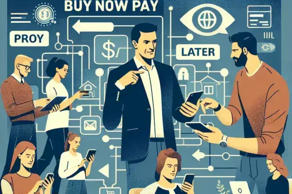 "Ilustrasi fitur pembayaran BNPL yang diperkenalkan oleh Lazada, menunjukkan kemudahan dalam berbelanja online dengan opsi pembayaran cicilan yang diatur."