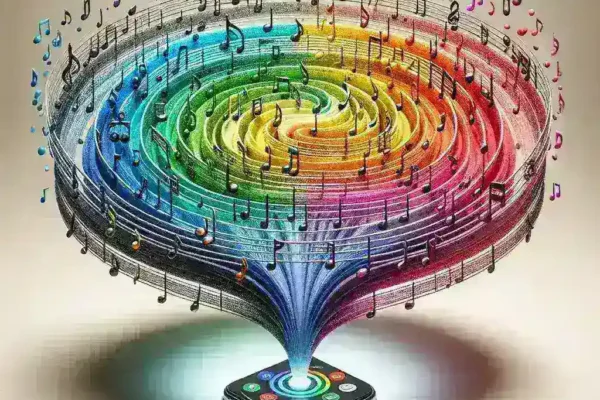 "Screenshot of YouTube Music interface showcasing the new automatic playlist feature based on user mood, highlighting diverse music genres and personalized recommendations."